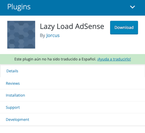 Lazy Loading Adsense Plugin