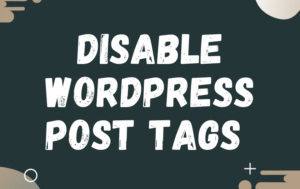 How to Disable WordPress Post Tags